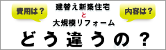 建替え新築住宅と大規模リフォーム どう違うの？について